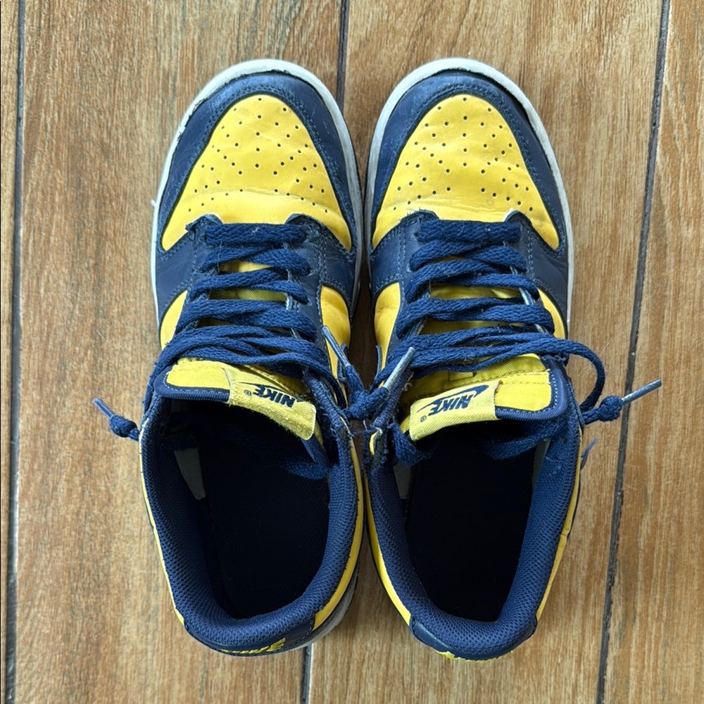 Nike Dunk High-Top Sneakers Yellow and Blue